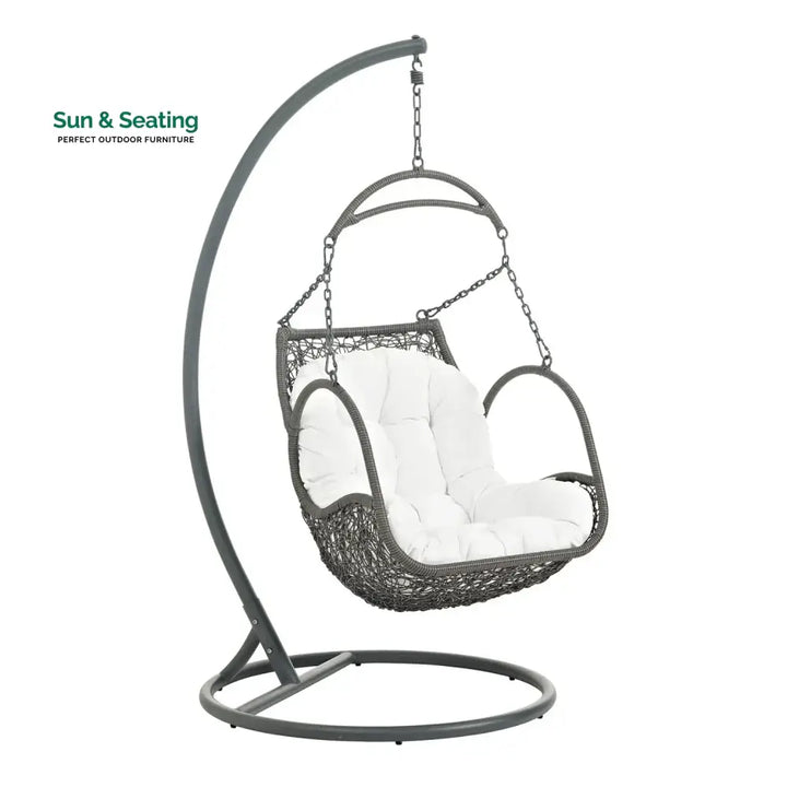 Jumoke Outdoor Rattan Wicker Hanging Swing Chair with Cushion Swing