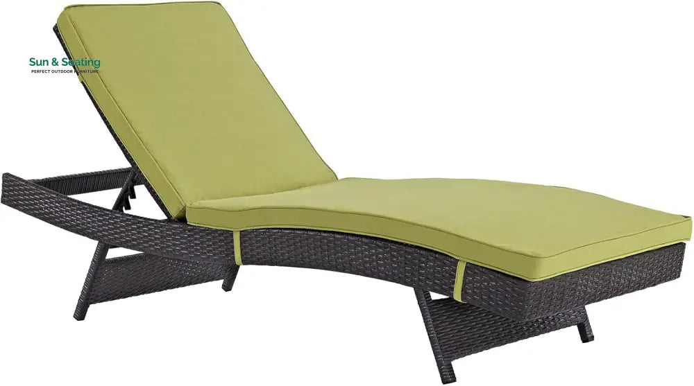 Justy Outdoor Swimming Poolside Lounger (Dark Brown) Green Loungers