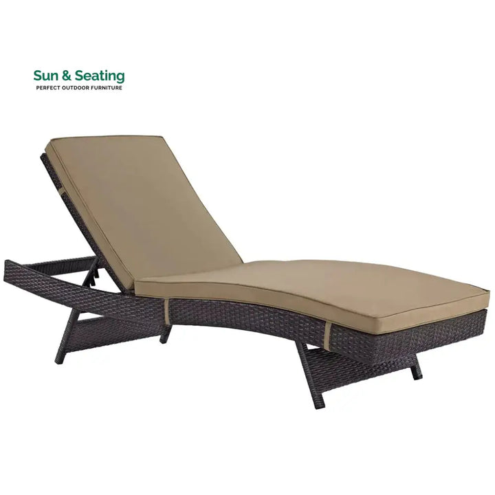 Justy Outdoor Swimming Poolside Lounger (Dark Brown) Brown Loungers