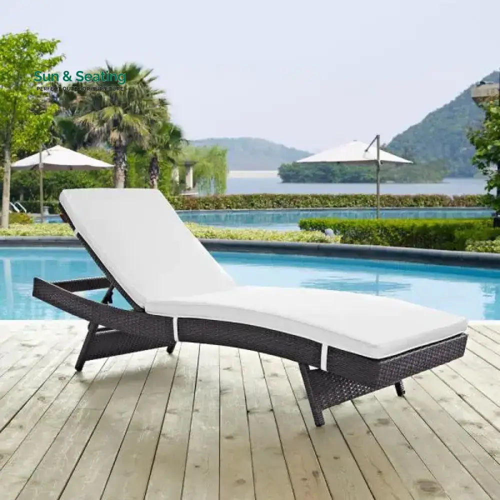 Justy Outdoor Swimming Poolside Lounger (Dark Brown) Loungers