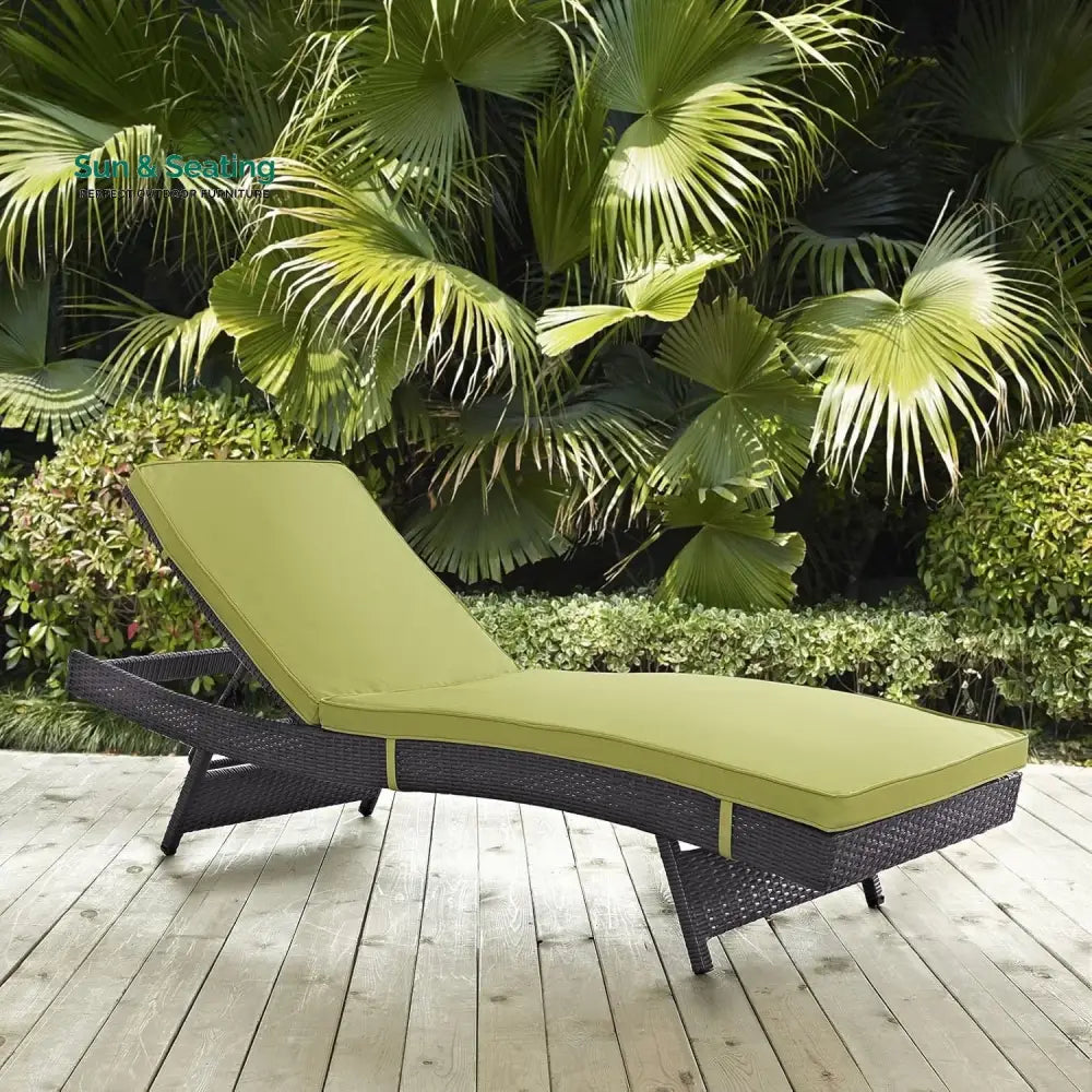 Jutta Outdoor Rattan Wicker Chaise Lounger For Poolside Lounger Set