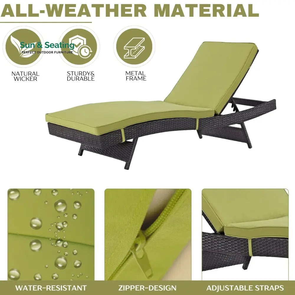 Jutta Outdoor Rattan Wicker Chaise Lounger For Poolside Lounger Set