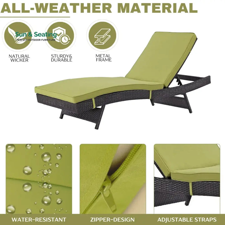 Jutta Outdoor Rattan Wicker Chaise Lounger For Poolside Lounger Set