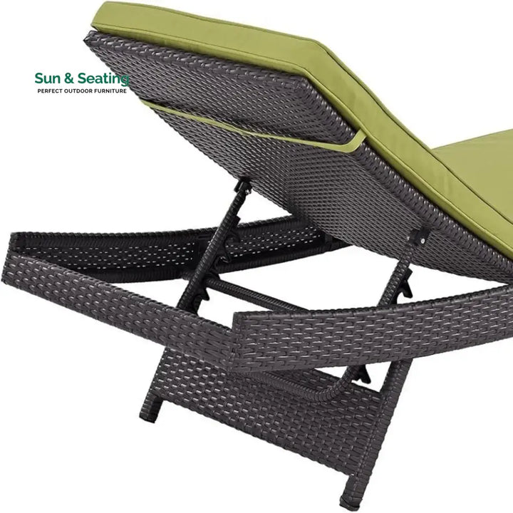 Jutta Outdoor Rattan Wicker Chaise Lounger For Poolside Lounger Set