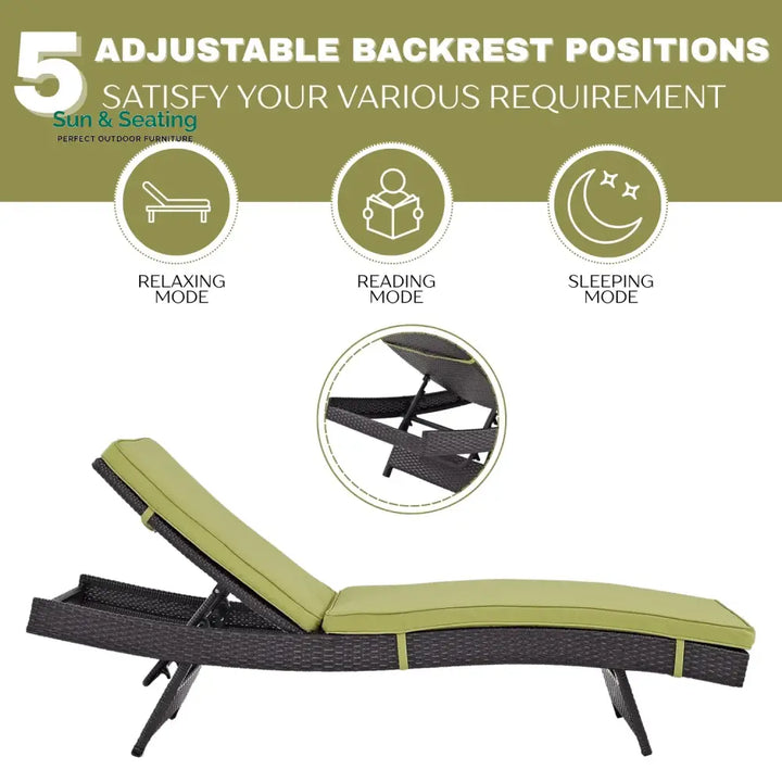 Jutta Outdoor Rattan Wicker Chaise Lounger For Poolside Lounger Set