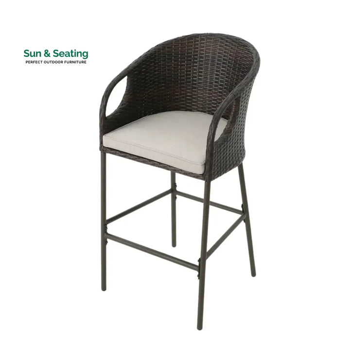 Juwairiya Outdoor Bar Set with High Top Table – All-Weather Rattan Bar Set