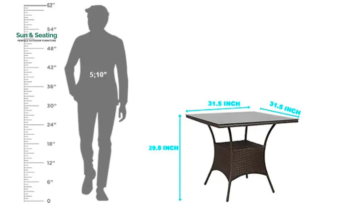 Kaddu Outdoor Patio Seating Set 4 Chairs and 1 Table Set (Dark Brown) Coffee Table Sets