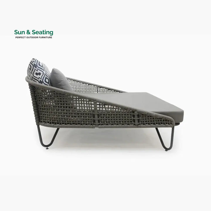 Kaelyn Outdoor Rope Patio Furniture Daybed (Grey) Daybed