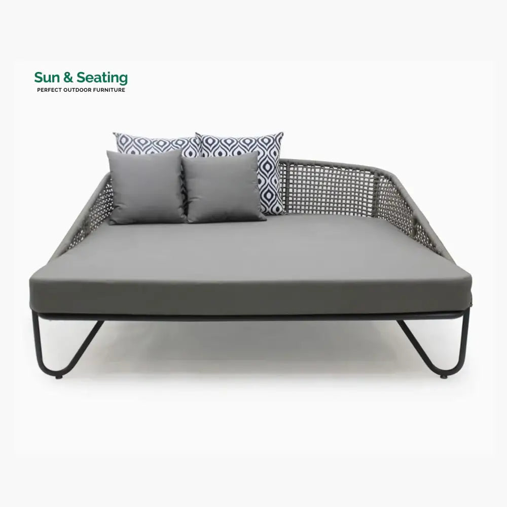 Kaelyn Outdoor Rope Patio Furniture Daybed (Grey) Daybed