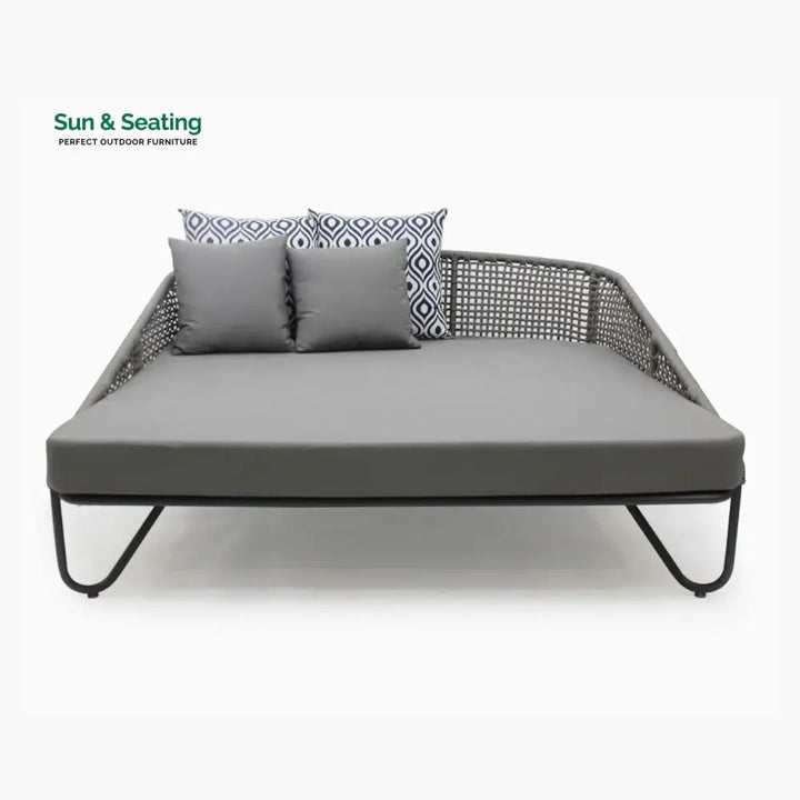Kaelyn Outdoor Rope Patio Furniture Daybed (Grey) Daybed