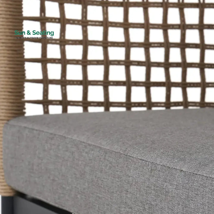 Kaia Outdoor Rope 4 Piece Sofa Set (Beige &amp; Grey) Sofa Set