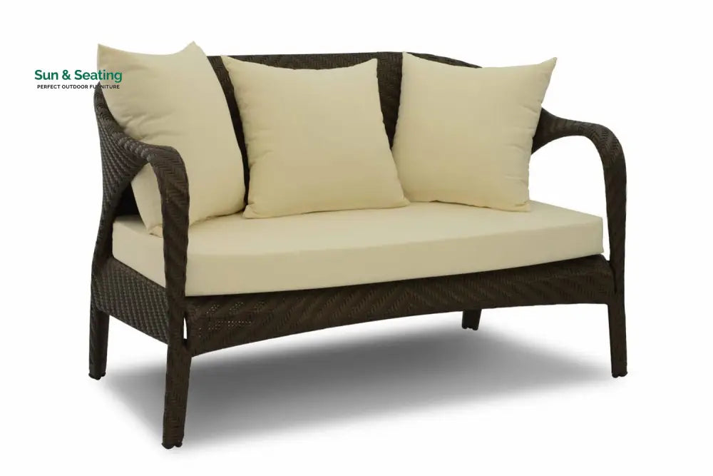 Kanva Outdoor 2 Seater Sofa (Dark Brown +Beige) Sofa Sets