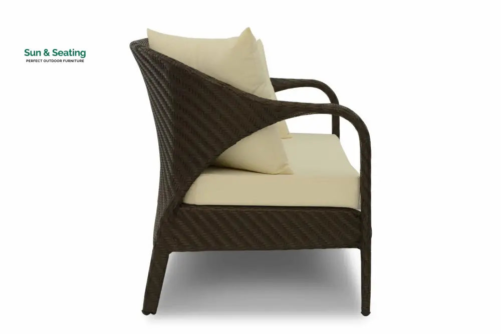 Kanva Outdoor 2 Seater Sofa (Dark Brown +Beige) Sofa Sets
