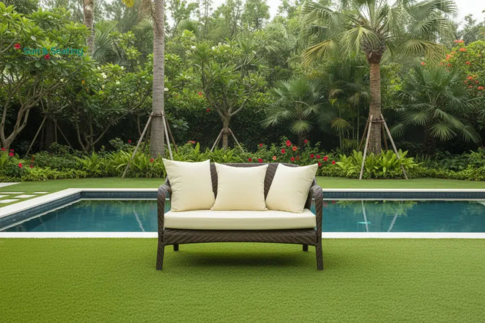 Kanva Outdoor 2 Seater Sofa (Dark Brown +Beige) Sofa Sets