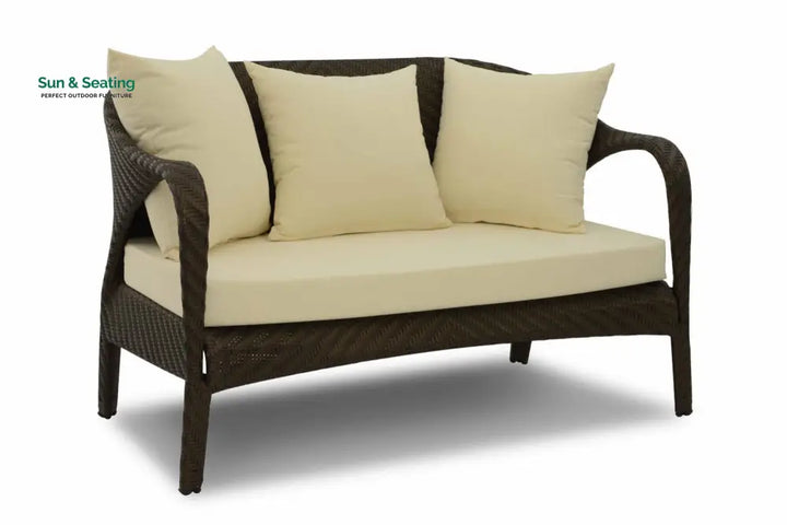 Kanva Outdoor 2 Seater Sofa (Dark Brown +Beige) Sofa Sets