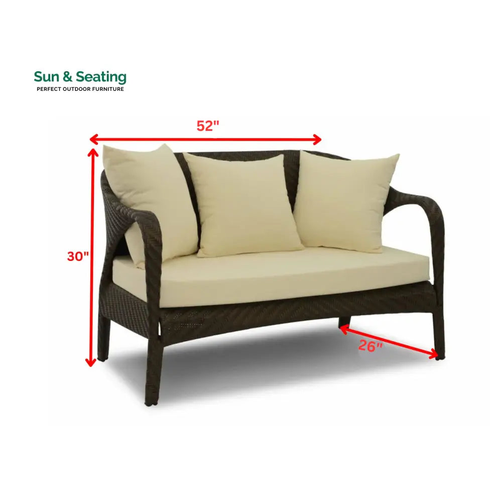 Kanva Outdoor 2 Seater Sofa (Dark Brown +Beige) Sofa Sets
