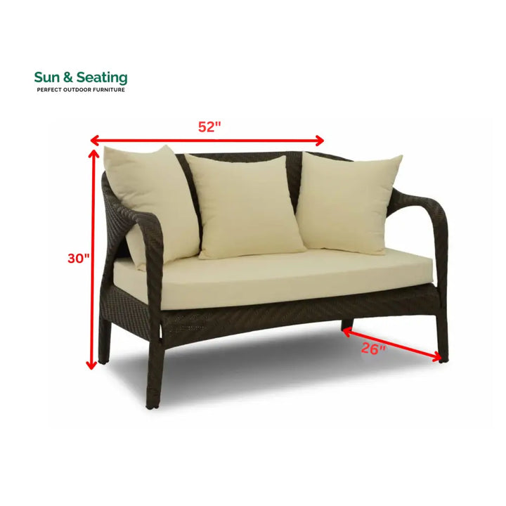 Kanva Outdoor 2 Seater Sofa (Dark Brown +Beige) Sofa Sets