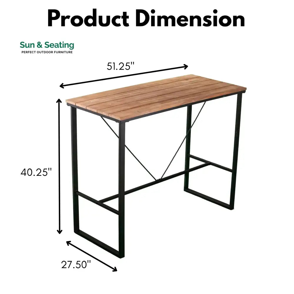 Karima Outdoor Bar Table With Wooden Top Bar Table