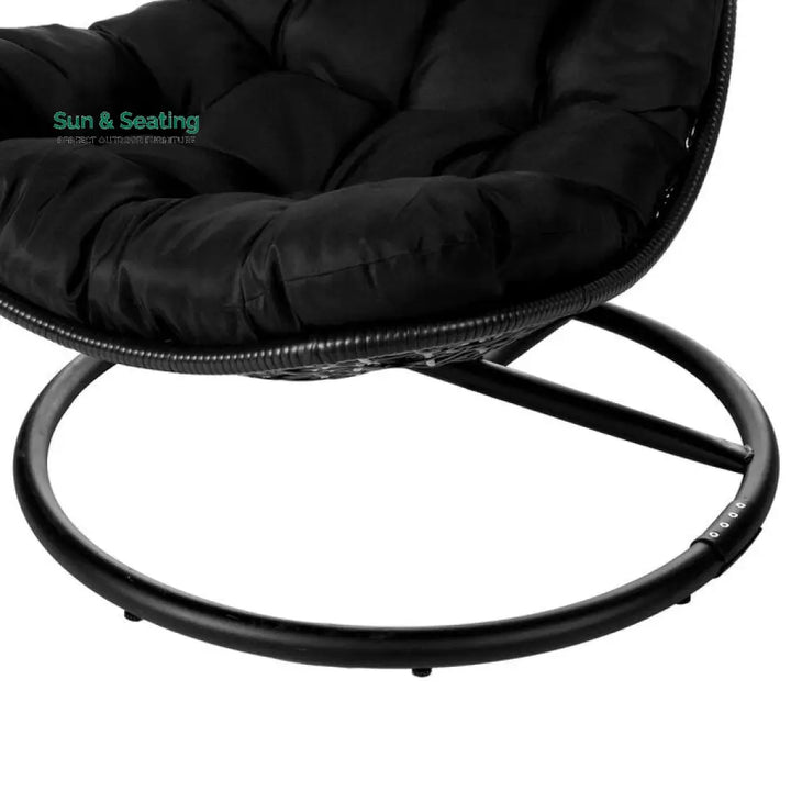 Kasa Single Seater Hanging Swing With Stand For Balcony Garden (Black) Swings
