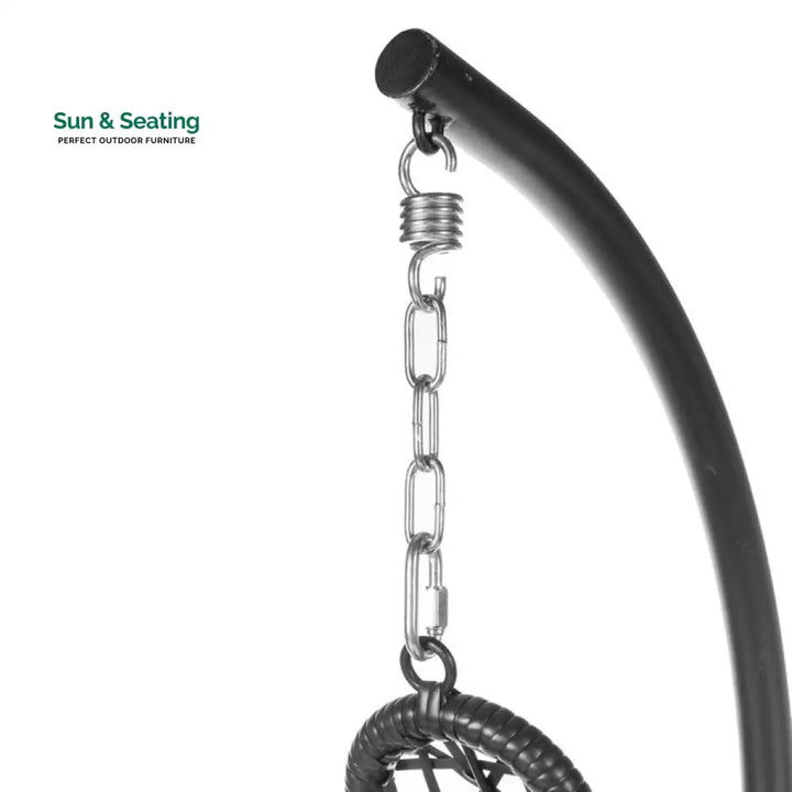 Kasa Single Seater Hanging Swing With Stand For Balcony Garden (Black) Swings