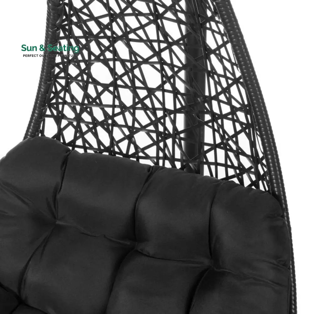 Kasa Single Seater Hanging Swing With Stand For Balcony Garden (Black) Swings