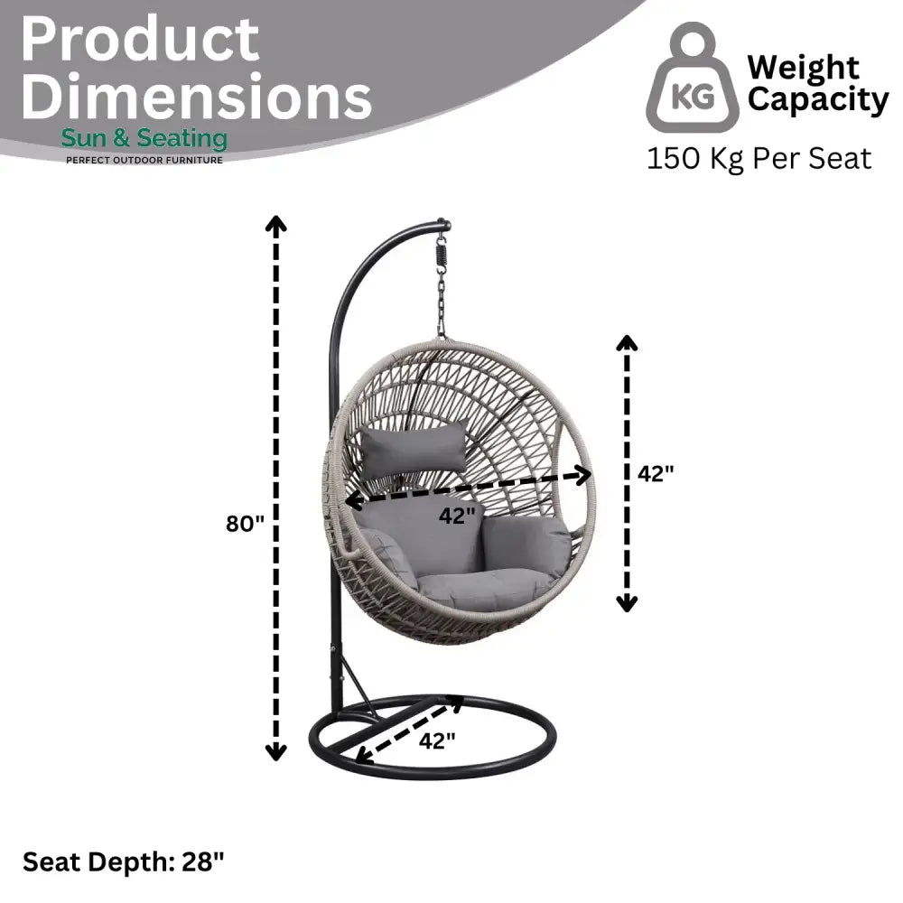 Kashvi Rope Swing Chair (Grey) Swing