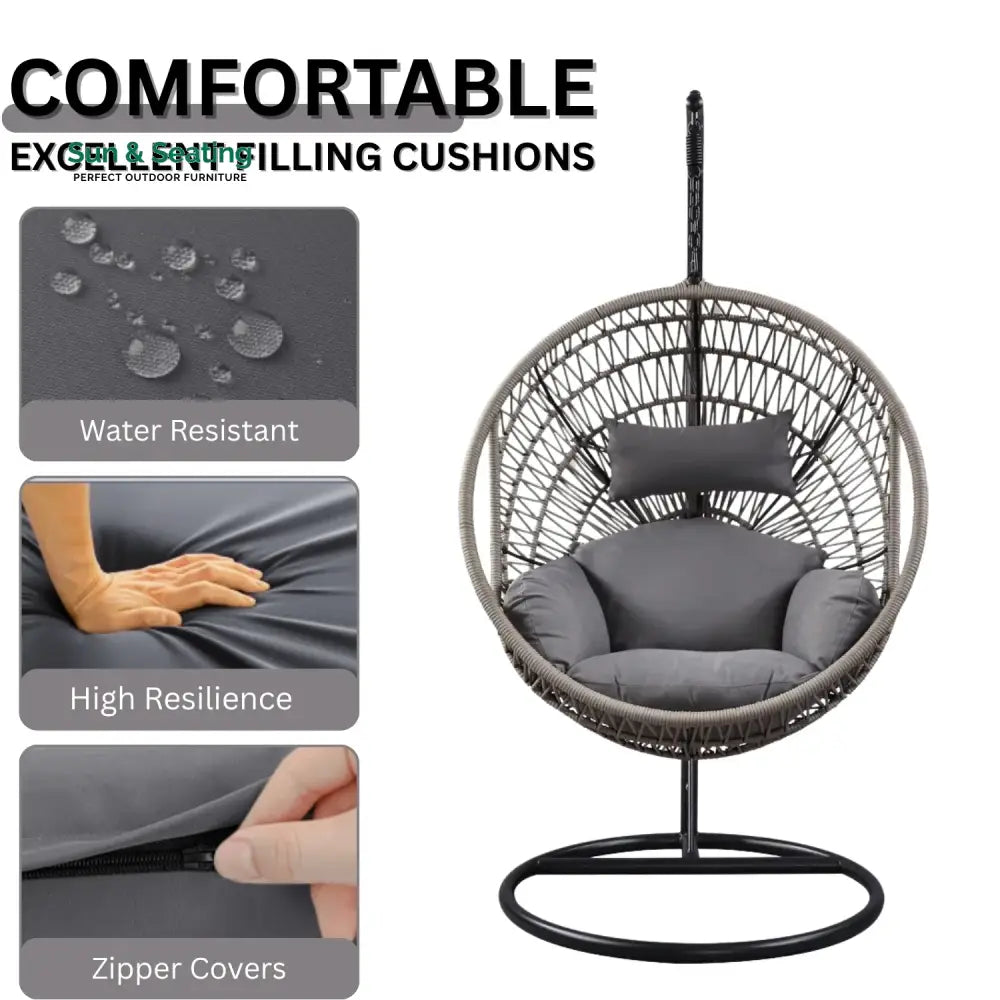 Kashvi Rope Swing Chair (Grey) Swing