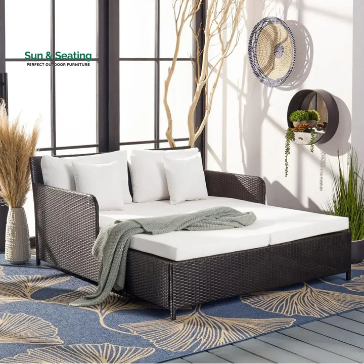 Katinka Outdoor Patio Double Seater Daybed For Garden Poolside Daybed
