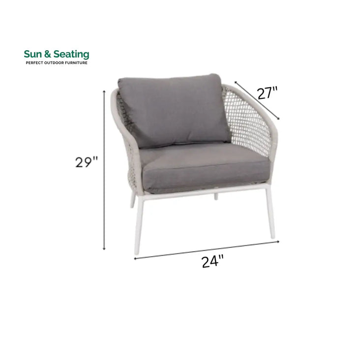 Kemp Outdoor Garden Balcony Sofa Set 3 Seater 2 Single seater and 1 Center Table Set (White + Light Grey) Sofa Sets
