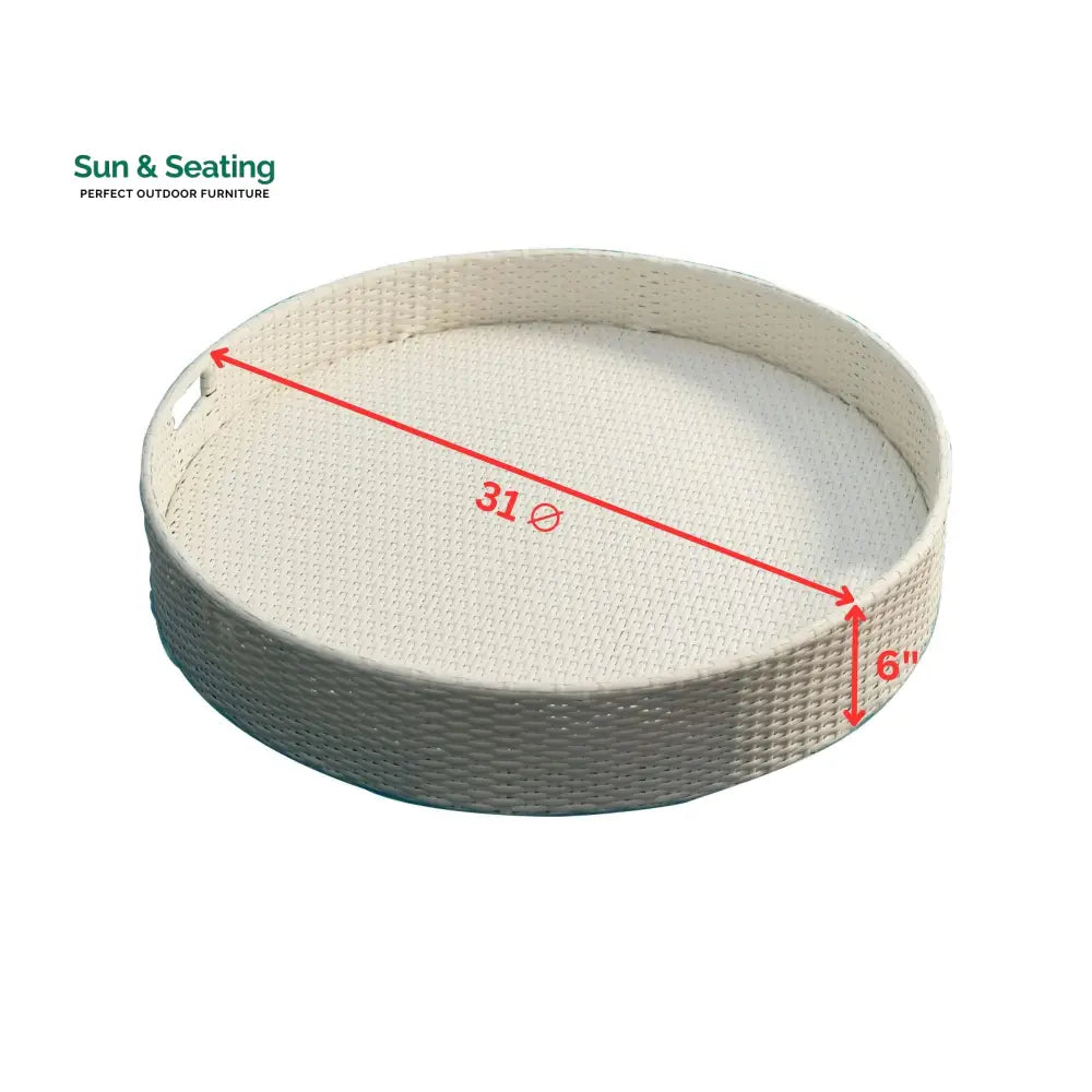 Ken Luxury Floating Serving Tray For Swimming Pool - White (Round) Floating Tray