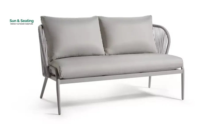 KESO Outdoor Sofa Set 2 Seater 2 Single seater and 1 Center Table Set (Light Silver) Braided &amp; Rope Sofa Sets