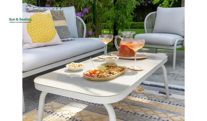 KESO Outdoor Sofa Set 2 Seater 2 Single seater and 1 Center Table Set (Light Silver) Braided &amp; Rope Sofa Sets