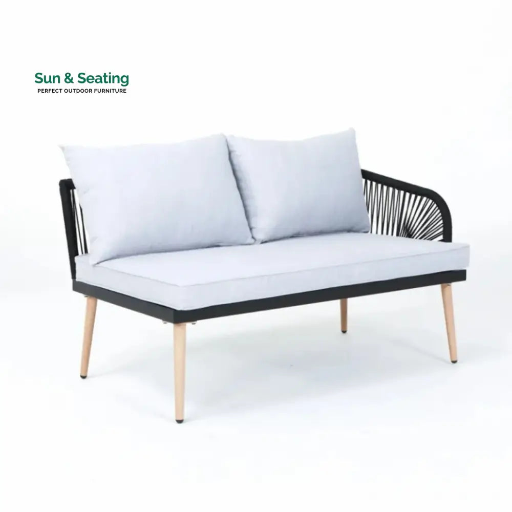 Kinsley L-Shape 5 Seater Outdoor Patio Rope Conversation Set with Table Sofa Set