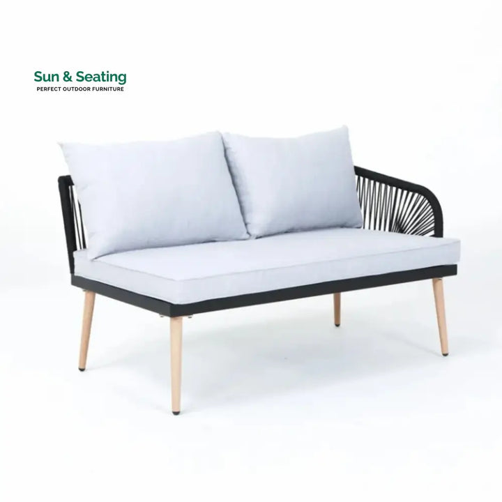 Kinsley L-Shape 5 Seater Outdoor Patio Rope Conversation Set with Table Sofa Set