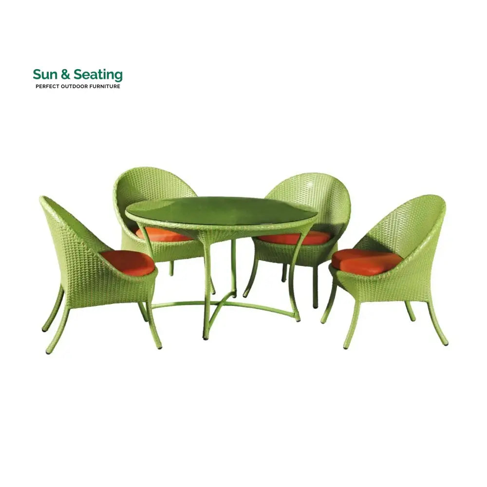 Kiranmayi Outdoor All-Weather Resistant Rattan Wicker 5-Piece Dining Set Dining Set