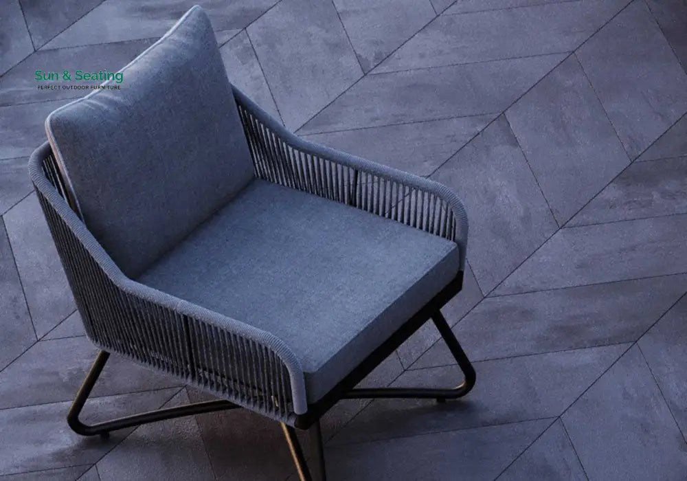 Kismet Outdoor Sofa Set 3 Seater 2 Single seater and 1 Center Table (Grey) Braided & Rope Sofa Sets