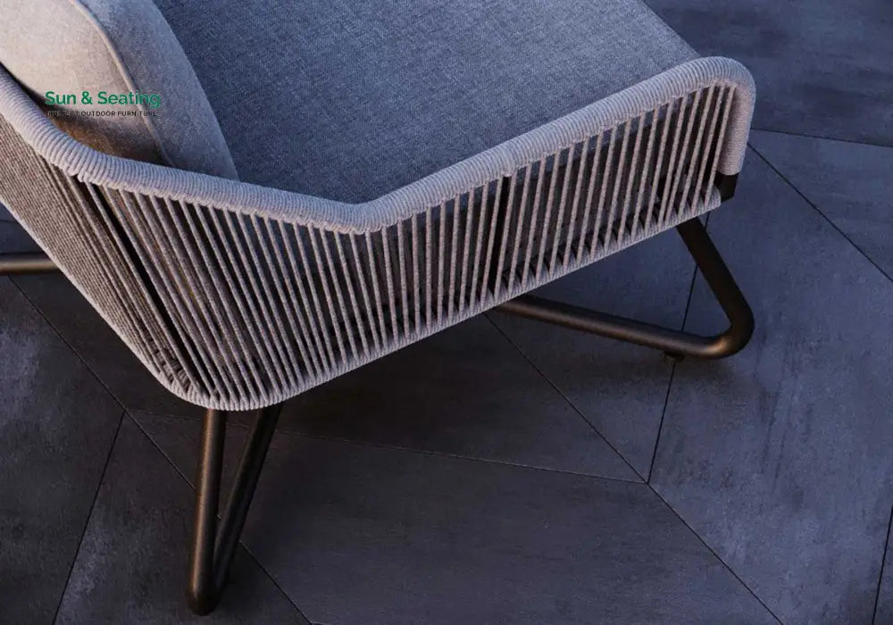 Kismet Outdoor Sofa Set 3 Seater 2 Single seater and 1 Center Table (Grey) Braided & Rope Sofa Sets