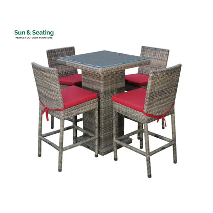Klein Outdoor Patio Bar Sets 4 Chairs and 1 Table (Capicano) Bar Sets