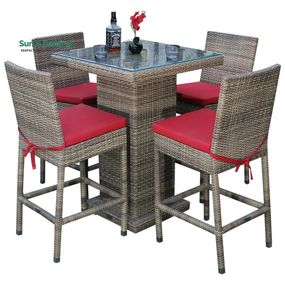 Klein Outdoor Patio Bar Sets 4 Chairs and 1 Table (Capicano) Bar Sets