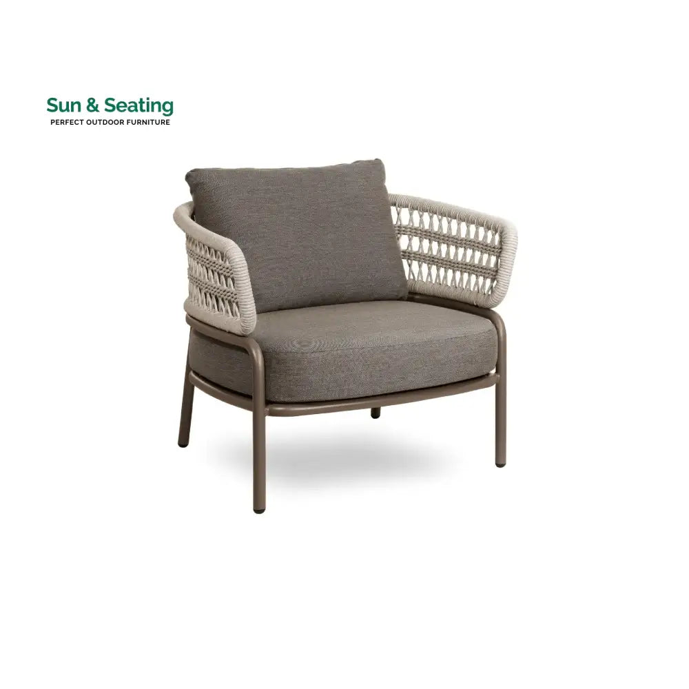 Kodjo Outdoor Garden Balcony Sofa Set 2 Seater 2 Single Seater 1 Center Table Set Braid & Rope (Taupe + Beige) Sofa Sets