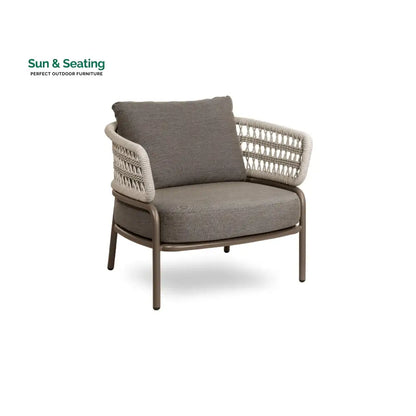 Kodjo Outdoor Garden Balcony Sofa Set 2 Seater 2 Single Seater 1 Center Table Set Braid & Rope (Taupe + Beige) Sofa Sets