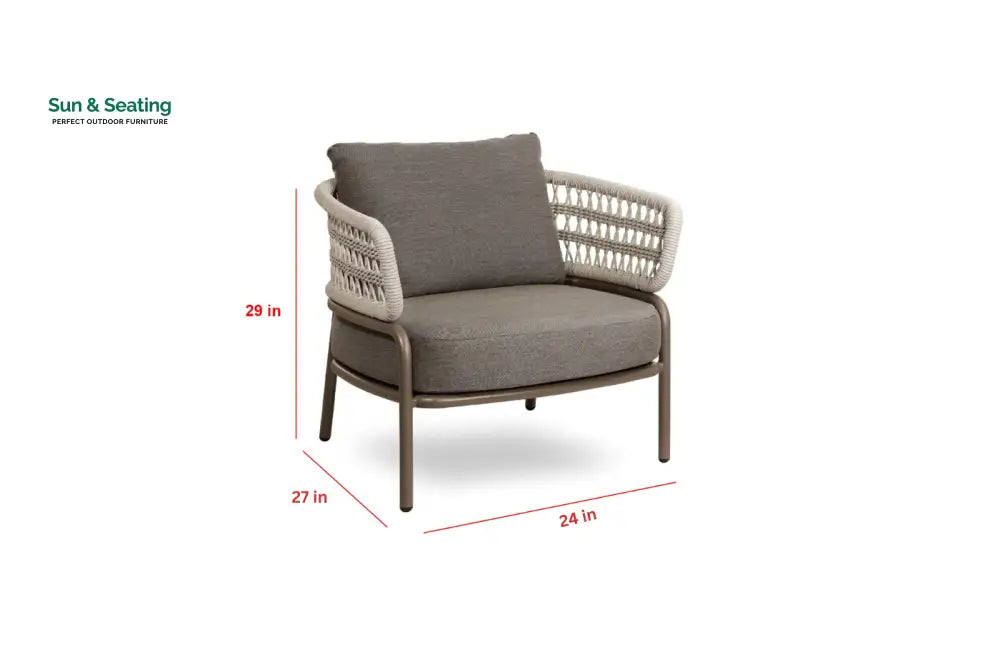 Kodjo Outdoor Garden Balcony Sofa Set 2 Seater 2 Single Seater 1 Center Table Set Braid &amp; Rope (Taupe + Beige) Sofa Sets