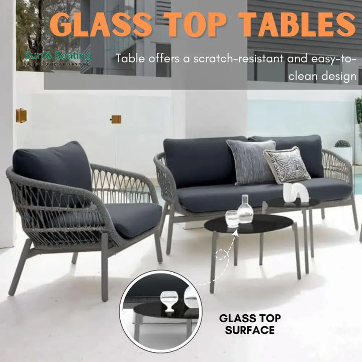 Komal Outdoor 4 Seater Rope Conversation Sofa Set Sofa Set