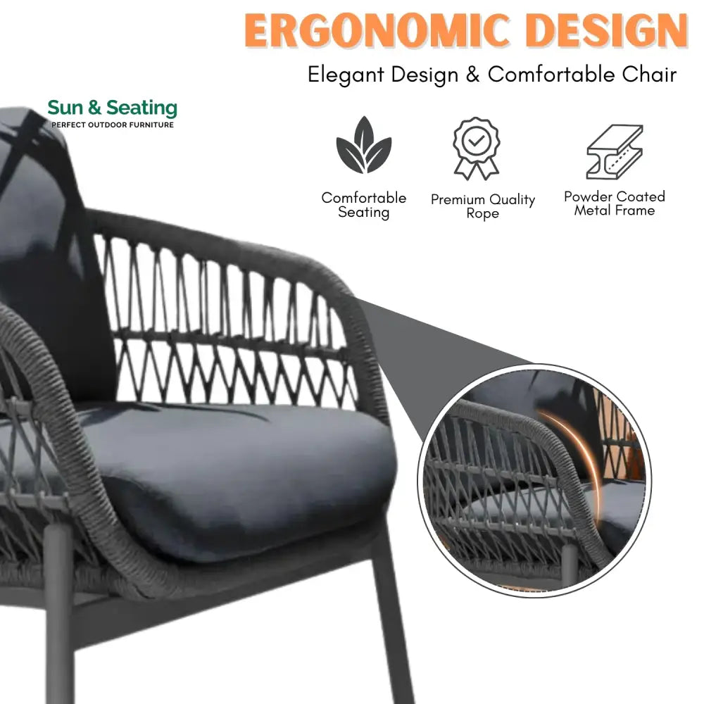 Komal Outdoor 4 Seater Rope Conversation Sofa Set Sofa Set