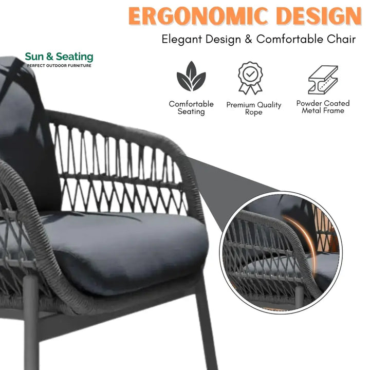 Komal Outdoor 4 Seater Rope Conversation Sofa Set Sofa Set