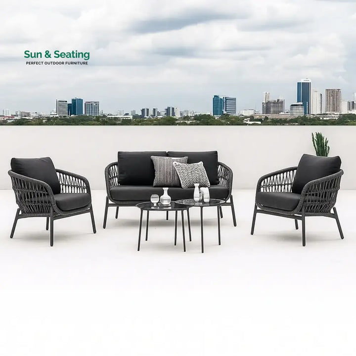 Komal Outdoor 4 Seater Rope Conversation Sofa Set Sofa Set