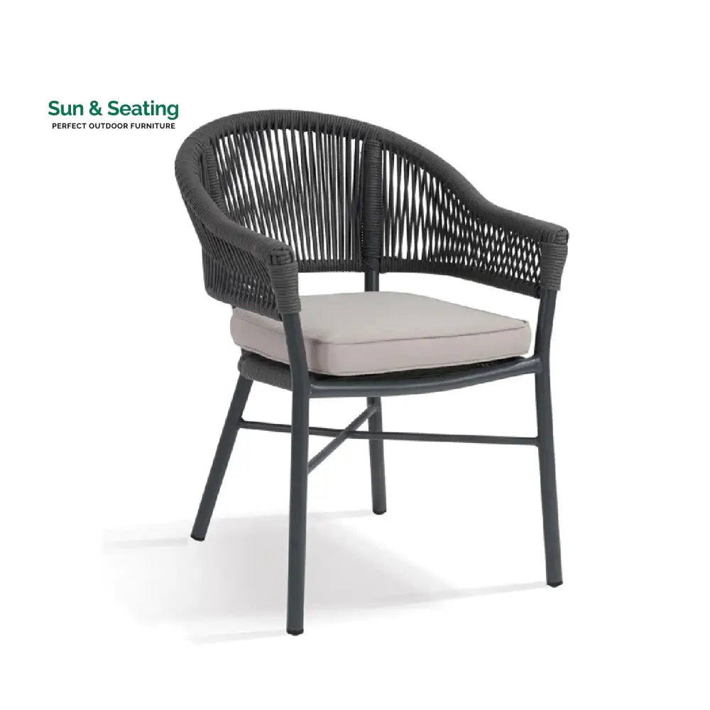 Kompon Outdoor Patio Seating Single Chair (Dark Grey) Braided & Rope Coffee Table Sets