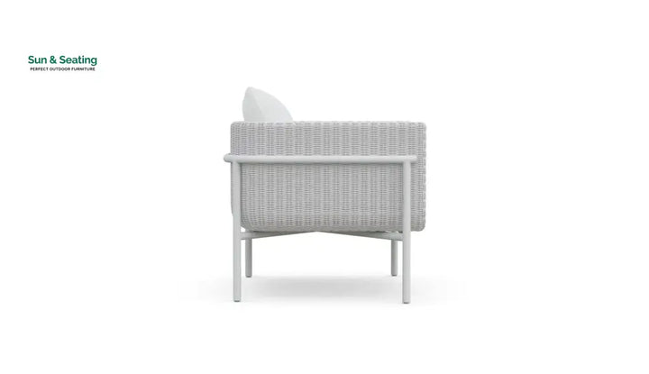 Kreios Outdoor Garden Balcony Sofa Set 2 Seater 2 Single seater and 1 Center Table With 1 Side Table Set (White) Sofa