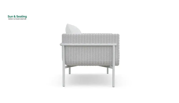 Kreios Outdoor Garden Balcony Sofa Set 2 Seater 2 Single seater and 1 Center Table With 1 Side Table Set (White) Sofa
