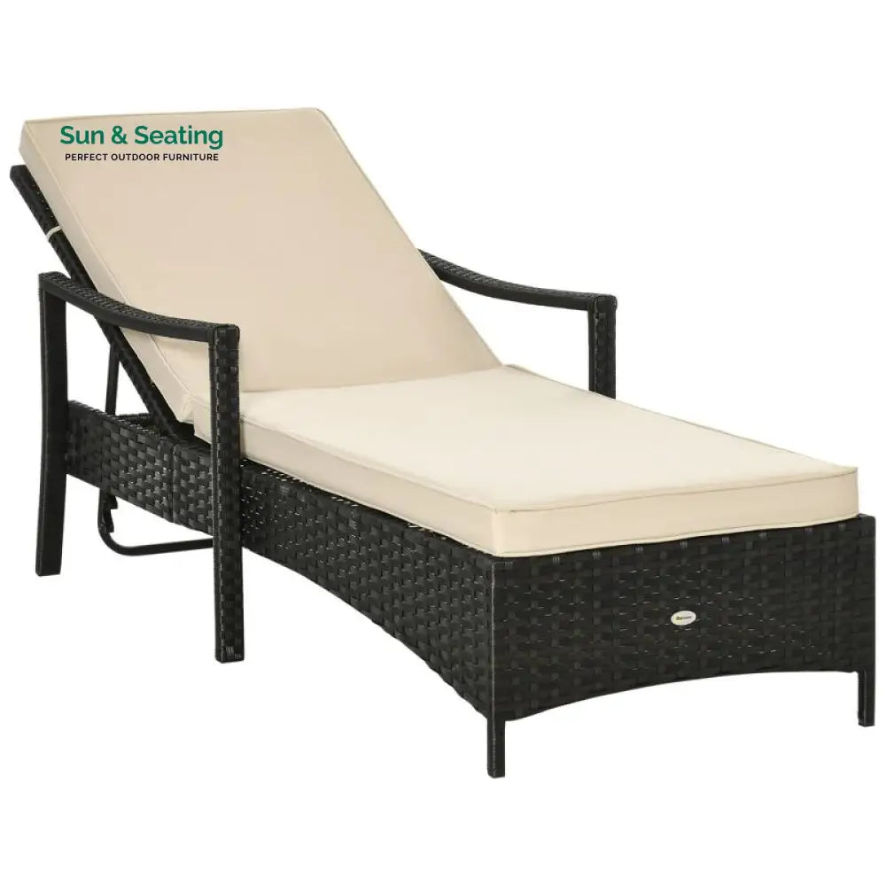 Kuel Outdoor Swimming Poolside Lounger (Black) Loungers